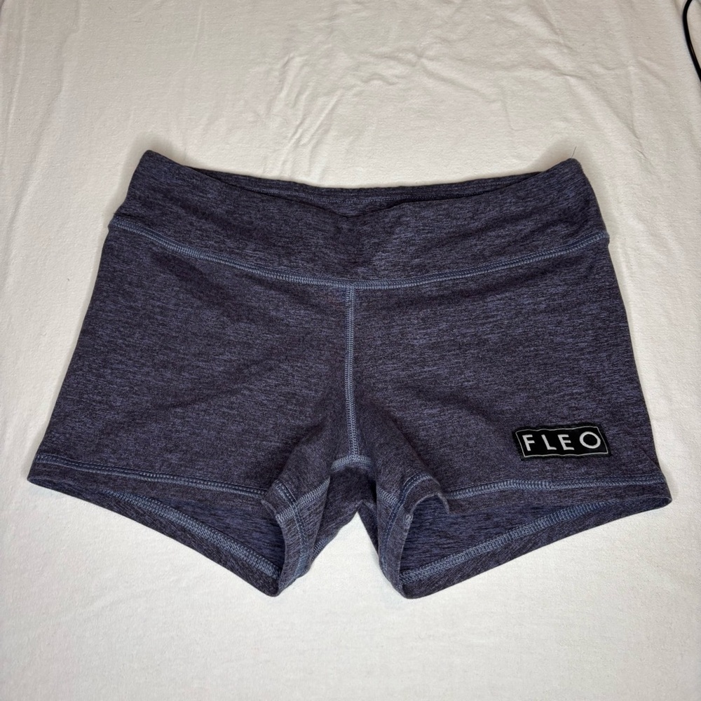 Fleo Womens Short Size Small 3” Inseam Heathered Navy